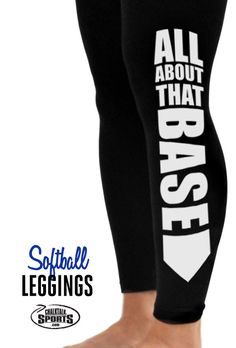 the leggings are black and white with all about that base logo on it