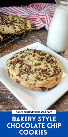 These Bakery Style Chocolate Chip Cookies are soft and gooey with chocolate in every bite. Have these cookies at home for a fraction of the cost of buying them at the bakery. #bakerycookies #chocolatechipcookies Ultra Thick Bakery Style Cookies, Pie, Large Chewy Chocolate Chip Cookies, Till House Chocolate Chip Cookies, Chocolate Chip Cookies With Bread Flour, Chocolate Chip Crumble Cookies, Thick Gooey Chocolate Chip Cookies, Chocolate Chip Cookies Bakery Style