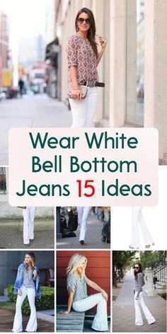 White Bell Bottom Jeans Outfit, White Bell Bottoms Outfit, White Bell Bottom Jeans, White Bell Bottoms, Bell Bottoms Outfit, Nude Heeled Sandals, Black Heeled Ankle Boots, White Flared Jeans, White Flares