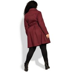 Perfection in port, the Blushing Belle Coat is a luxurious and classic coat that is perfect for chilly days. The rich port hue is ideal for adding some warmth to your favourite looks. With removable faux fur detailing, this coat flares at the waist to show off your curves. The shirt collar and button down opening give this coat a classic look, while the cinching waist self-tie belt and front functional pockets add a touch of function and style. Bold and fiercely fashionable, no one does plus siz Classic Coat, Feel Pretty, Chic Woman, City Chic, Shirt Collar, Tie Belt, The Shirt, Show Off, Faux Fur