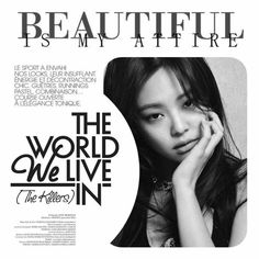 an advertisement for the world live magazine featuring a woman with long black hair and bangs