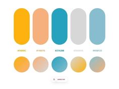 the color scheme for different colors and shapes