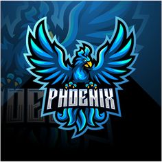 the blue bird logo is displayed on a dark background with an inscription that reads pheonix