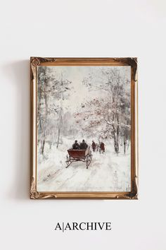 an image of a horse drawn carriage in the snow