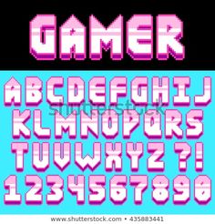 Alphabet Graffiti, Alfabet Font, Pixel Font, Graffiti Lettering Fonts, Design Letters, Computer Game, Graffiti Alphabet