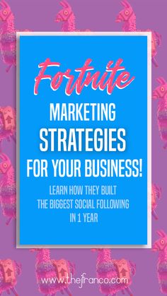 a blue square frame with pink and red fish on it that says, fortie marketing strategy