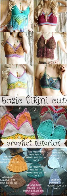 Morale Fiber, Crochet Top Ideas, Cup Crochet, Top Inspiration, Yarn Tutorials, Crochet Bikinis, Crochet Wearables, Swimwear Pattern