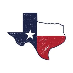 the state of texas painted in red, white and blue with a star on it