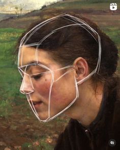 A painting of the side profile of a woman with brown hair and a brown sweater over a grassy background; the painting is sketched over with white digital pen marking out the planes on her face, eyes, jawline, etc. Stephen Bauman, Arte Sketchbook, Anatomy Art, Book Art Drawings, Art Tutorials Drawing, Sketchbook Art Inspiration, Cool Art Drawings, Art Inspiration Drawing, Drawing Tips