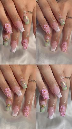 Summer In Italy Nails, Besame Mucho Nails, Summer Square Nails, Summery Nails, Girly Acrylic Nails, Really Cute Nails, Manicure Ideas