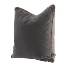 20 Inch Set of 2 Square Accent Throw Pillows, Brown Leather, Gray Velvet By Casagear Home Velvet Accents, Accent Throw Pillows, Velvet Throw, Brown Top, Velvet Throw Pillows, Grey Velvet, Throw Pillow Sets, Transitional Style, Top Grain Leather