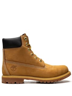 barley brown nubuck leather debossed logo to the side round toe front lace-up fastening ankle-length branded insole ridged rubber sole Tim Boots, Tims Boots, Timberland 6 Inch, Timberlands, Custom Boots, 6 Inches, Waterproof Boots, Nubuck Leather, Pretty Shoes