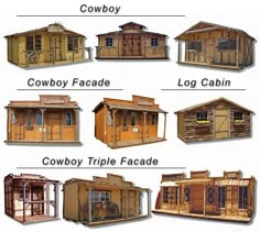 the different types of wooden buildings are shown