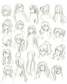 some anime hair styles that are very easy to draw and use in the design process