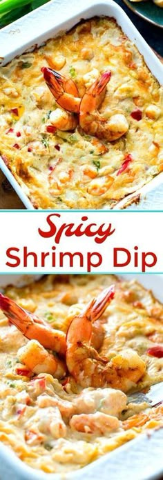 the shrimp dip is ready to be eaten