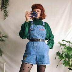 Mathilda Mai, Jean Romper, High Waist Fashion, Moda Vintage, Mode Inspo, Mode Vintage, Looks Vintage, Retro Outfits, Aesthetic Outfits