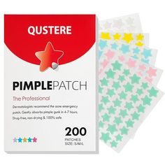 Pimple Patches for Face, Hydrocolloid Acne Patches, Cute Star Zit Covers, Colorful Spot Stickers with Tea Tree, Salicylic Acid & Cica Oil| 3 Sizes (10mm, 12mm & 14mm) |200 Count Acne Patches, Acne Patch, Pimple Patches, Skin Clear, Reduce Acne, How To Remove Pimples, Pimple Marks, Cute Star, Pore Cleansing