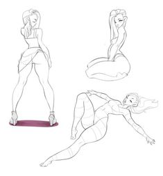 three different poses of a woman on a skateboard, one with her legs spread out and