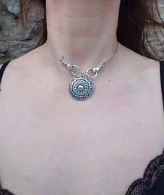 Antique silver viking shieldmaiden shield with hands choker necklace with stainless steel chain, charming and unique. PLEASE read my shop announcement before placing an order so you know what to expect right now. Plus, when ordering from outside Europe, don't forget to provide a phone number for the courier to ensure the fastest and smoothest delivery More warrior and viking jewelry this way. Take a look! They're stunning and magical: https://www.etsy.com/shop/ValkyriesSong?ref=seller-platform-mcnav&search_query=warrior https://www.etsy.com/shop/ValkyriesSong?ref=seller-platform-mcnav&section_id=24225925 Stainless steel chain and findings, won't rust or anything  Fastens with a solid lobster clasp, and has an extension chain. All my jewelry is nickel and lead free.  I'm so sorry for having Silver Medieval Jewelry For Festivals, Silver Necklaces With Lobster Clasp For Festival, Viking Style Handmade Festival Jewelry, Medieval Metal Jewelry, Viking Style Oxidized Metal Necklace, Viking Style Oxidized Metal Necklaces, Viking Style Silver Round Pendant Necklace, Medieval Silver Round Pendant Necklace, Viking Style Silver Pendant Necklace