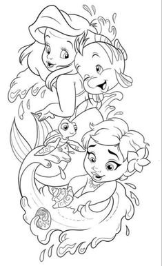 the little mermaids coloring pages for kids to print out and color with their favorite characters