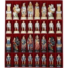 a red box filled with lots of figurines