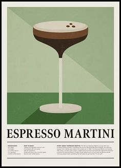 a poster with the words espresso martini on it