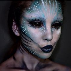 Carnaval Make-up, Alien Style, Gothic Mermaid, Evil Mermaids, Fantasy Make-up, Fish Makeup, Halloween Make-up Looks