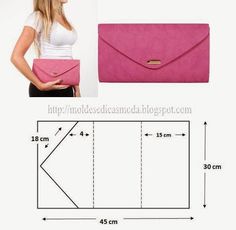 a woman is holding a pink purse and measurements for the size of her handbag