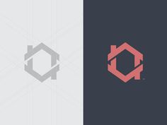 two different logos, one with the letter o and the other with hexagonal shapes