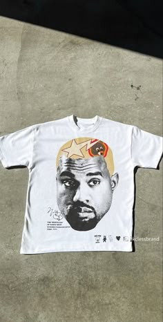 White Tshirt Design Ideas, Aesthetic T Shirt Design, Kanye T Shirt, Streetwear Clothing Design, Kanye West Shirt, Mode Hippie, Shirt Design Inspiration, Street Fashion Men Streetwear, Selling Clothes