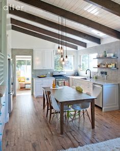 an image of a kitchen and dining room on pinterest for interior design ideas