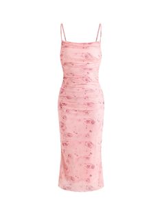 Blossom into elegance with this figure-skimming dress that celebrates the gentle power of the feminine. The pink hue is scattered with a pattern of roses, creating a visual harmony that's as pleasing to the eye as it is to the soul. The ruching detail is meticulously crafted, offering texture and depth, while the midi length strikes the perfect balance between playful and professional. It's a dress that works just as well for a brunch date as it does for a semi-formal gathering. Size S M L XL XXL Length 107.5 108.5 110 111.5 113 Bust 36 38 41 44 47 Plus Size Cosplay, Brunch Date, Dresses Chiffon, Blush Rose, Short Lace Dress, Printed Long Dresses, Dress For Short Women, Ruched Dress, Rose Print