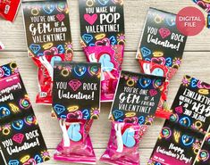 valentine's day treat bags with candy in them