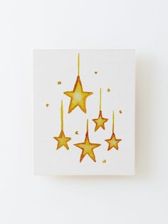 five gold stars on a white background