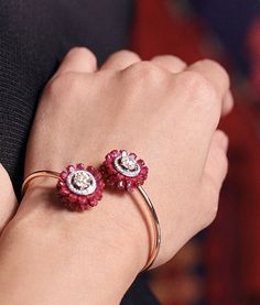 Jadau Jewellery, Bangles Gold, Ruby Bracelet, Colour Stone, Bracelet Diamond, Indian Jewellery Design Earrings