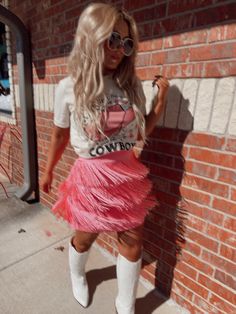 #concertoutfit #shopthelook #pink #cowgirlchic #western #fashion #westernstyle #cowgirlboots #fringe #outfittrends Cowgirl Romper Outfit, Girly Rodeo Outfit, Pink Rodeo Outfit, Pink Pony Club Outfit, Cowgirl Outfits Pink, Pink Nashville Outfit, P!nk Concert Outfit Ideas, Stampede Fits, Hoedown Outfit