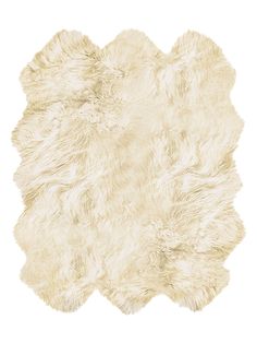 a white sheepskin rug on a white background