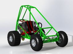 an image of a green vehicle with wheels