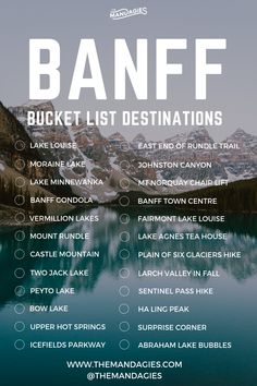 the banff bucket list with mountains in the background