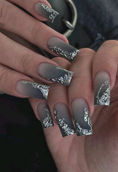 nails design Goth Winter Nails, Crazy Nails, Long Square Acrylic Nails, Nails 2020, Dark Nails, Square Acrylic Nails, Accent Nails, Funky Nails, Dope Nails