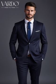 >>ORIGINAL ARTWORK AND CONTENT, PLEASE DO NOT COPY<< Men Suits, Suits For Man, Formal Navy Blue Two-Piece Suit for Men - Business, and Special Occasion Attire, Formal Attire, Formal Suit Set, Formal Attire, Formal piece Wedding Suit, Double Breasted, Formal Fashion Slim Fit Suit. Elevate your style with our timeless Navy Blue Two-Piece Suit, tailored to perfection for men who appreciate sophistication and versatility. This elegant suit is a must-have for weddings, business meetings, and special occasions. Crafted with precision and attention to detail, our two-piece suit exudes confidence and refinement. 👔 Key Features: ✨ Premium Quality: Made with high-quality materials, ensuring comfort and durability. 🌟 Tailored Fit: Designed to provide a sleek and modern silhouette. 💼 Versatile Eleg Office Suits Men Work Outfits, Business Formals For Men, Real Estate Suits Men, How To Style A Suit For Men, Suits Men Dark Blue, All Blue Suit, Men Work Suits, Best Men Suits Style, Tailor Made Suit Men