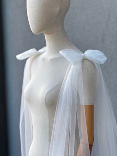 Bow wedding sleeves Detachable sleeves for dress Tulle sleeves detachable Removable Sleeve Sleeves shoulder capes Wedding bows veil on shoulders. The length and color of the tail bows can be any. The basis for fastening - pins. Price per set. Provides the timeless, classic, and simple finishing touch that every bride needs. I offer this veil in many lengths to meet your preference. You can see more in my store. Sleeve length may vary. I can make any size and color. Write to me and we will do eve Wedding Dress With Bow Sleeves, Wedding Dress Shoulder Cover, Wedding Dress Toppers, Wedding Veil Simple, Bow Sleeves, Removable Sleeves, Add Sleeves To Strapless Dress, Wedding Dress Veil, Tulle Cape Diy