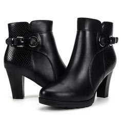 Stacked Heel Ankle Boots, Heel Ankle Boots, Black Boots Women, Dress Shoes Womens, Shoes Womens, Womens Boots Ankle, Heeled Ankle Boots