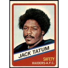 a football card with an image of jack tatum