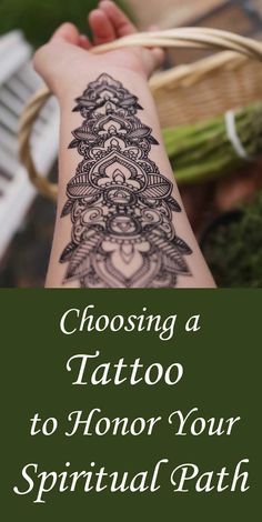 a woman's arm with tattoos on it and the words choosing a tattoo to honor your