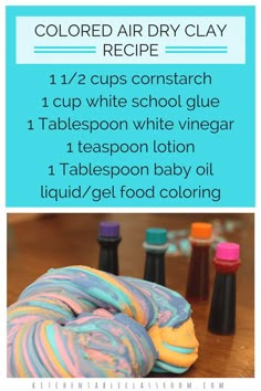 colorful air dry clay recipe for kids to make with the help of their mother and father