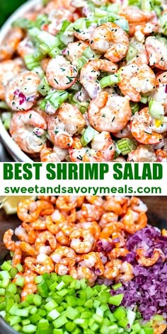 the best shrimp salad is made with red cabbage, celery and carrots