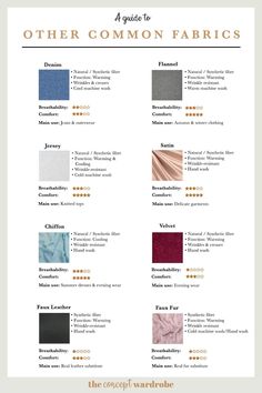 the complete guide to other common fabrics