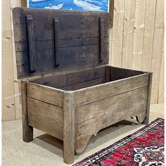 18th century chest bench in raw oak - L=1m32, D=65cm, H=62cm. Chest Bench, 18th Century, Bench