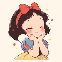 Cartoon Drawings Disney Princesses, Pfp Asthetic Picture, Cute Star Wars Drawings, Snow White Icon, Snow White Stickers, Kawaii Disney Princess, Disney Princess Icon, Chibi Love